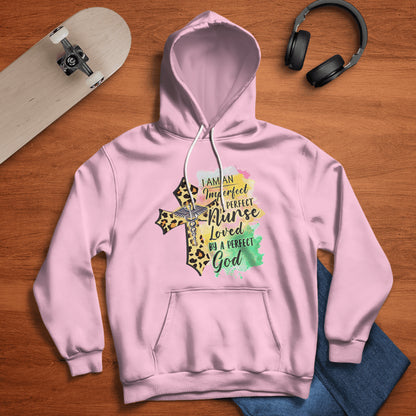 EMPOWERING NURSE-THEMED WHITE HOODIE | IMPERFECT PRINCESS LOVED BY A PERFECT GOD