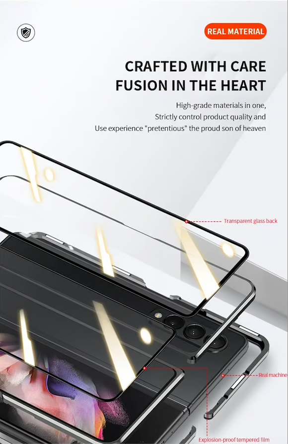 Suitable For Samsung Folding Series Brushed Metal Anti-fall Mobile Phone Case