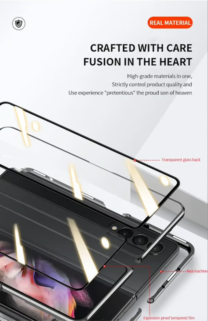 Suitable For Samsung Folding Series Brushed Metal Anti-fall Mobile Phone Case